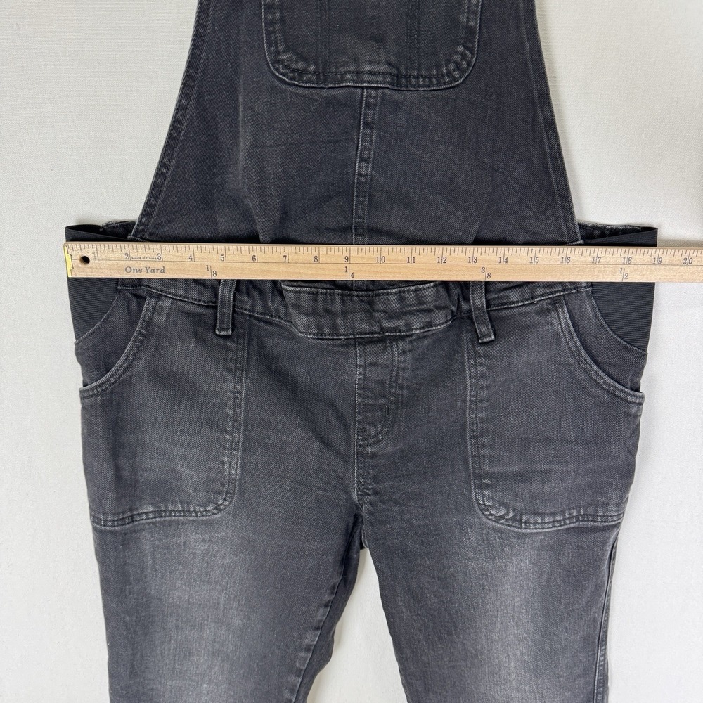 Old Navy Maternity Overalls‎ Womens 8 Black Straight Leg Bib Stretch Panel Denim - Picture 10 of 12